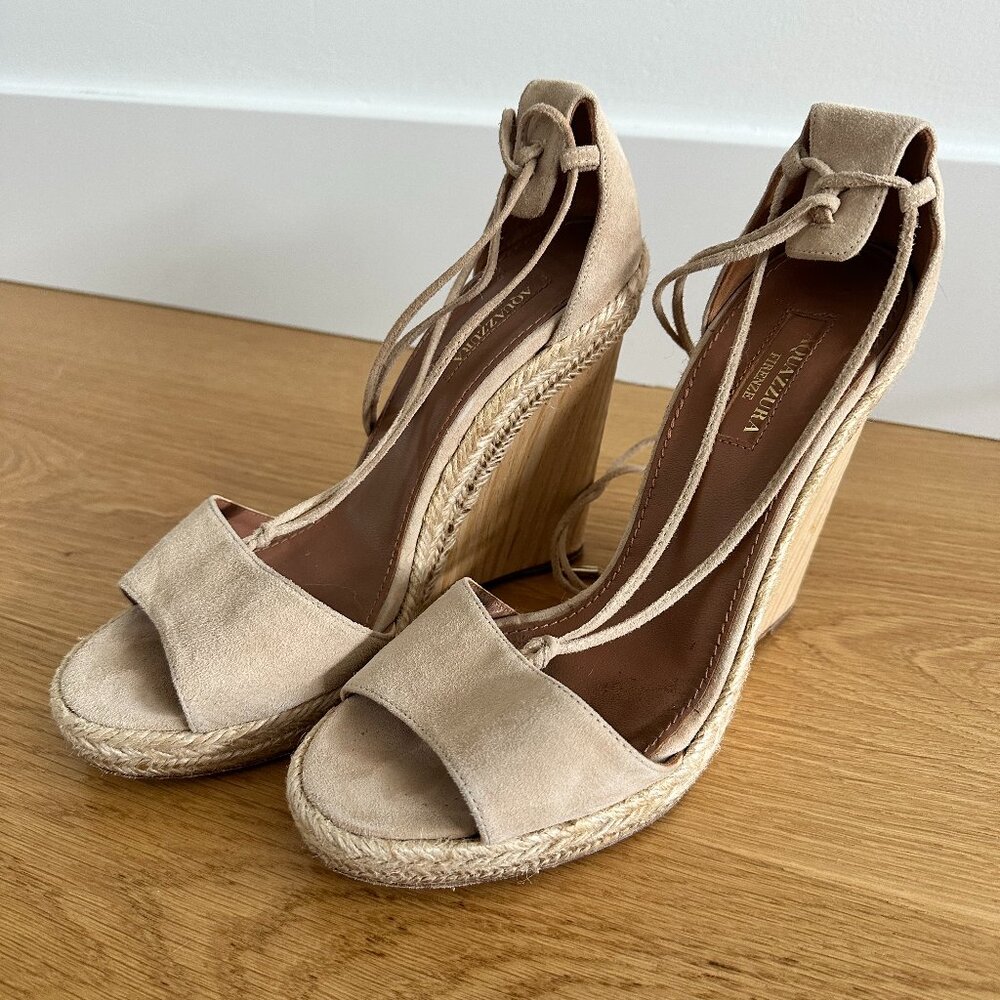 Aquazzura Lace-up Wedge Heels